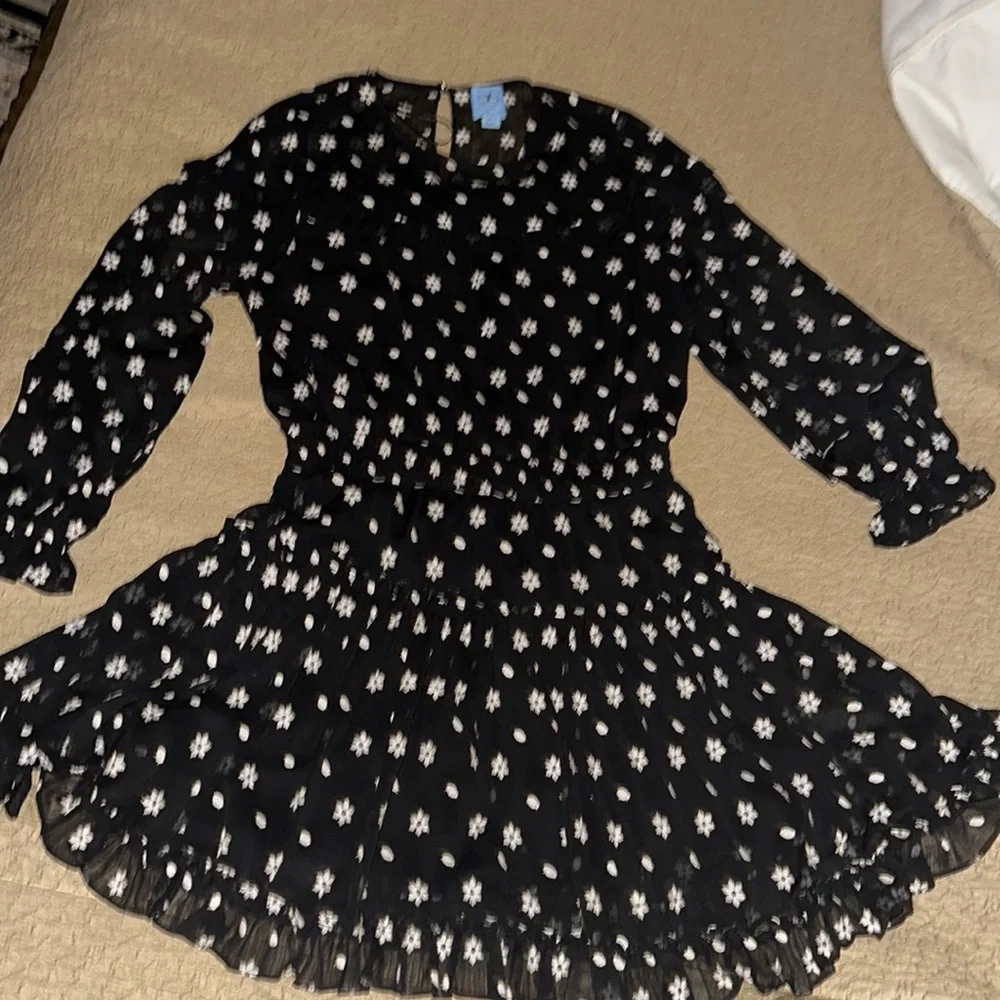 CeCe black and white print lined dress size S - Picture 7 of 7
